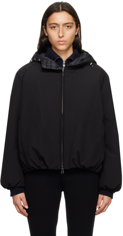 Moncler Rhinestone Martinet Jacket In Black