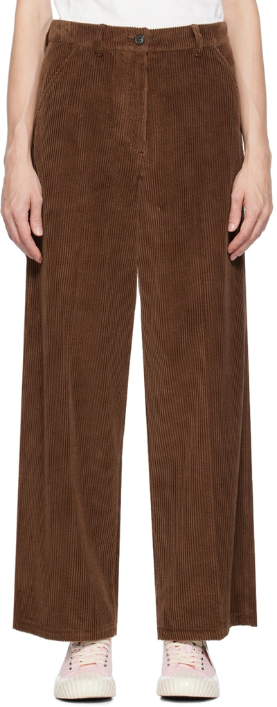 Kenzo Brown  Paris Wide-leg Trousers In Dark Brown