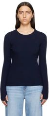 Rag & Bone Audrina Slim-fit Wool-blend Jumper In Navy