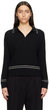 Rag & Bone Monti Rib Polo Sweater In Black