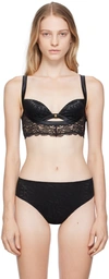 Versace Black Allover Bra In 1b000 Black