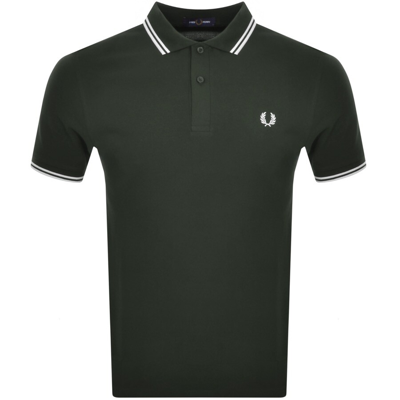 FRED PERRY FRED PERRY TWIN TIPPED POLO T SHIRT GREEN