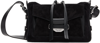 Rag & Bone Black Small Field Messenger Bag In Black Suede/silver