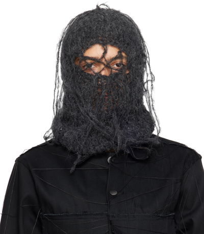 Airei Gray Loose Thread Balaclava In Onyx