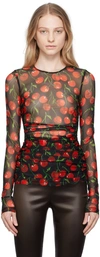 Dolce & Gabbana Langarmshirt Mit Print In Hn4iy Ciliegie Nero
