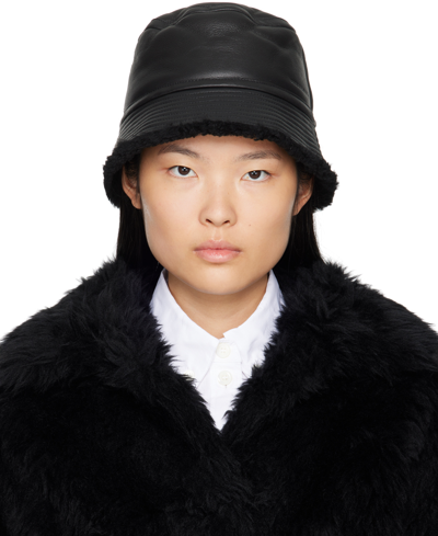 Yves Salomon Reversible Bucket Hat In C99 Noir