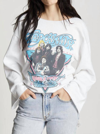 RECYCLED KARMA AEROSMITH WORLD TOUR BELL SLEEVE TOP IN WHITE