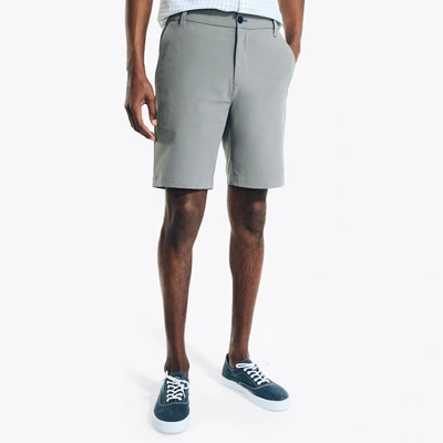 Nautica Men's Navtech Active Stretch 8.5" Flat-front Shorts In Gray