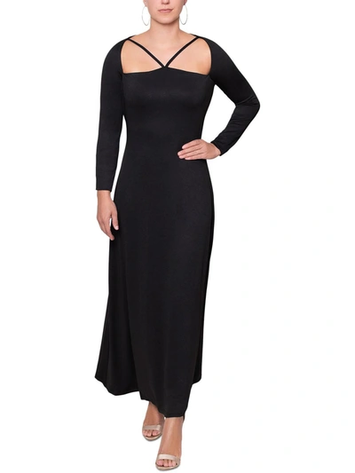 Rachel Rachel Roy Womens Strappy Neck Long Cocktail And Party Dress In Black