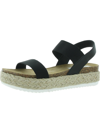 STEVE MADDEN JAKLIN WOMENS CORK SLIP ON FLATFORM SANDALS