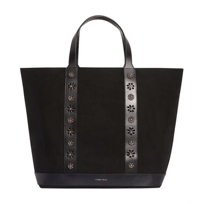 Vanessa Bruno Canvas Leather L Cabas Tote Bag In Noir