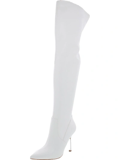 Steve Madden Vanquish Womens Padded Insole Stiletto Over-the-knee Boots In White