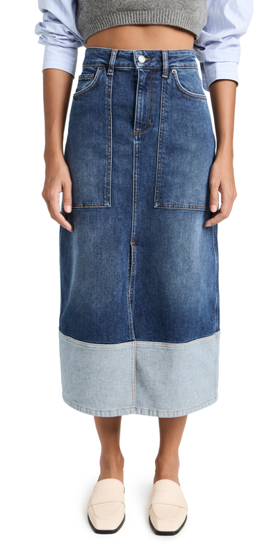 Ba&sh Vicky Denim Midi Skirt In Blue Jeans