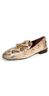 Tory Burch Jessa Embellished Snake-effect Leather Loafers In Desert Dusk Roccia/gold
