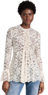 Rabanne Lace Long-sleeve Top In Ivory