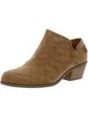 Dr. Scholl's Shoes Better Womens Faux Suede Perforated Ankle Boots In Brown