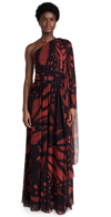 PRABAL GURUNG KLARA GOWN BLACK RED