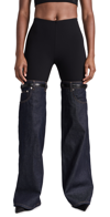 Coperni Hybrid Denim Flare Trousers In Black/dark Navy