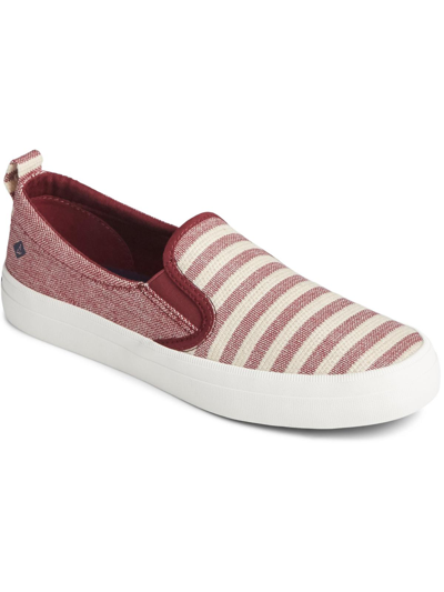 Sperry Womens Striped Slip-on Loafers In White