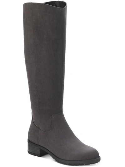 Style & Co Graciee Womens Faux Leather Tall Knee-high Boots In Grey