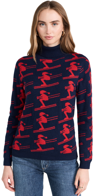 JUMPER 1234 ALL OVER SKI ROLL COLLAR SWEATER RHUBARB RED