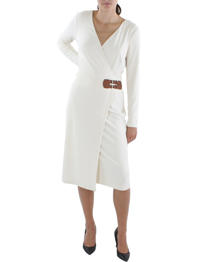 Lauren Ralph Lauren Womens Jersey Buckle Midi Dress In Multi