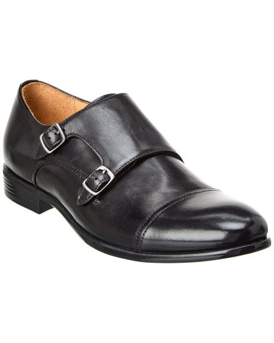 Warfield & Grand Cap Double Monk Leather Oxford In Black
