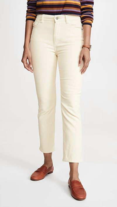 Dl1961 - Women's Mara Straight Corduroy In Meringue In Beige