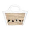 Marni Tropicalia Micro Cotton-blend Basket Bag In Sand Storm/ White