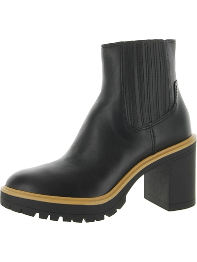 Dolce Vita Caster H2o Womens Lugged Sole Chelsea Boots In Black