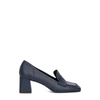 Aquatalia Carlina Leather Heeled Penny Loafers In Black