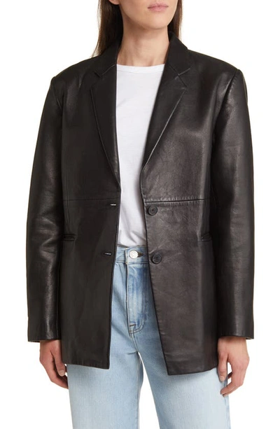 Frame Noir Leather Blazer