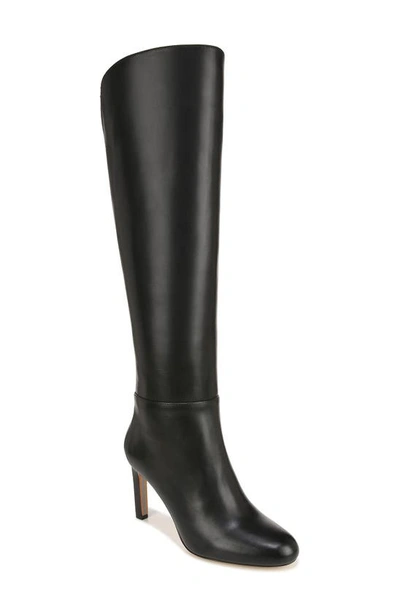Sam Edelman Women's Shauna Almond Toe High Heel Tall Boots In Black Leather