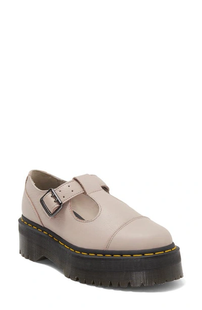 Dr. Martens Bethan T-bar Platform Shoe In Vintage Taupe Pisa