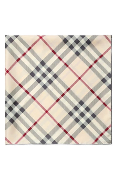 Burberry Plaid-check Silk Scarf In Nude