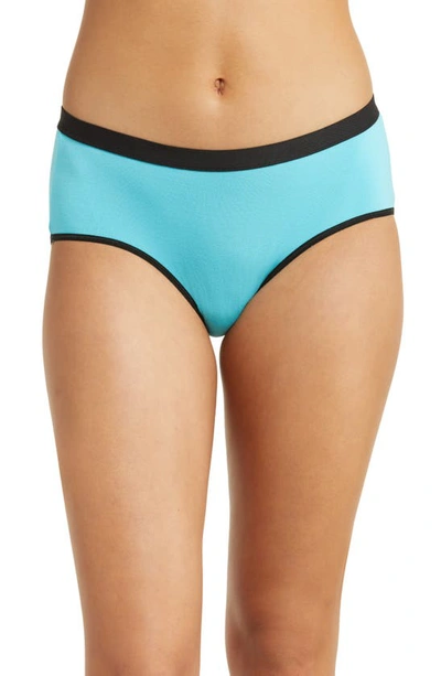 Meundies Print Hipster Briefs In Opal Blue