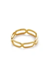 Monica Vinader Gold Paperclip Stacking Ring In 18ct Gold Vermeil/ Silver
