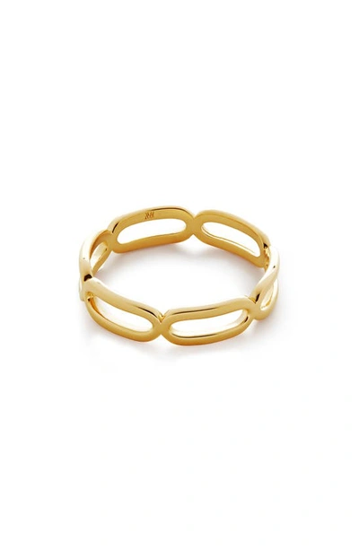 Monica Vinader Gold Paperclip Stacking Ring In 18ct Gold Vermeil/ Silver