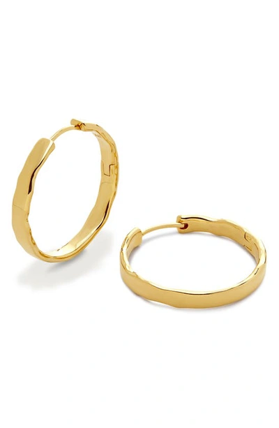 Monica Vinader Gold Siren Muse Wave Medium Hoop Earrings In 18ct Gold Vermeil