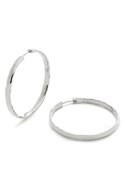 Monica Vinader Large Siren Muse Wave Hoop Earrings In Sterling Silver