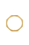 Monica Vinader Octagon Stacking Ring In 18ct Gold Vermeil