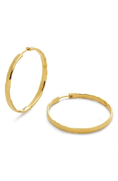 Monica Vinader Large Siren Muse Wave Hoop Earrings In 18ct Gold Vermeil