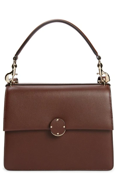 Chloé Penelope Leather Shoulder Bag In Chocolate 25c