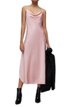 Allsaints Hadley Satin Slipdress In Pashmina Pink
