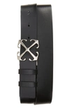 OFF-WHITE ARROW BUCKLE LEATHER BELT