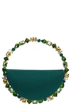 L'alingi Eternity Crystal Top Handle Bag In Emerald