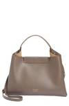 Ree Projects Medium Elieze Leather Shoulder Bag In Ash Brown