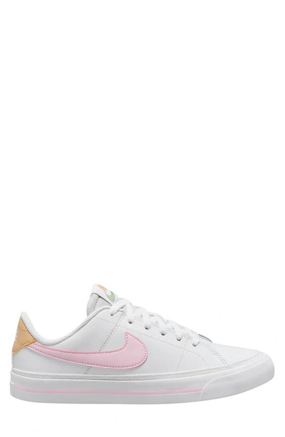 Nike Kids' Court Legacy Sneaker In White/ Pink
