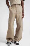 Off-white Wide-legged Cargo Pants With Ample Leg In Beige