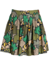 Kenzo Camouflage-print Pleated Mini Skirt In Green